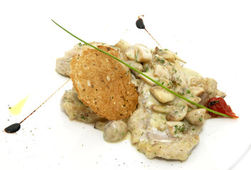 grilled meat with mushrooms