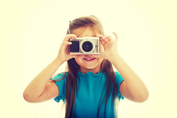 Girl with photo camera
