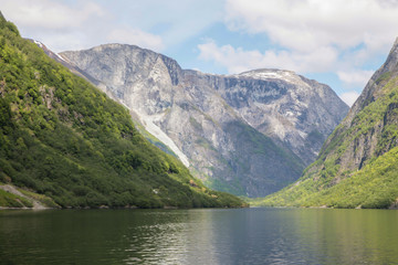 Fototapeta premium Fjord in the mountains, Flam, Norway