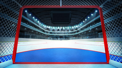 Fototapeta premium general hockey stadium view inside goal