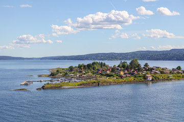 Cottages on the island in the Oslo fjord, Norway