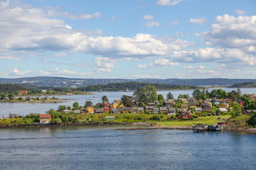 Cottages on the island in the Oslo fjord, Norway