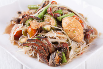 Somtum, papaya salad delicious food in thailand