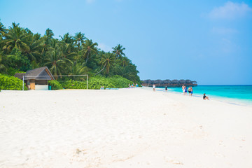 Sand beach and ocean wave, South Male Atoll. Maldives