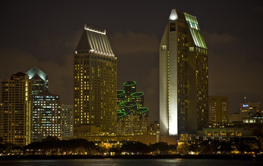 San Diego, California downtown at night