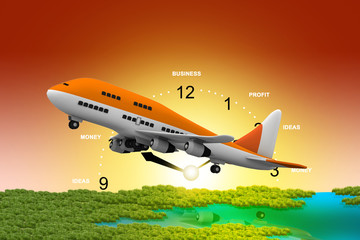 Fototapeta na wymiar 3d multi use air plane