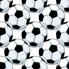 Football or soccer balls seamless pattern