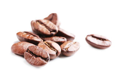 Coffee beans isolated on white