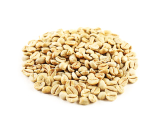 Coffee beans isolated on white