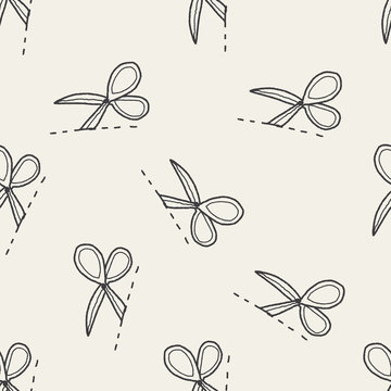 scissors cut doodle seamless pattern background