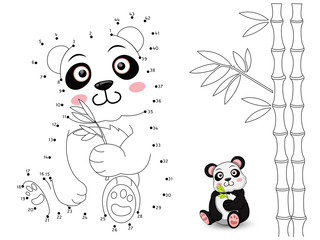 Panda Connect the dots and color © eakdesign