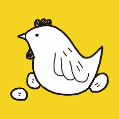 Easter egg and chicken doodle