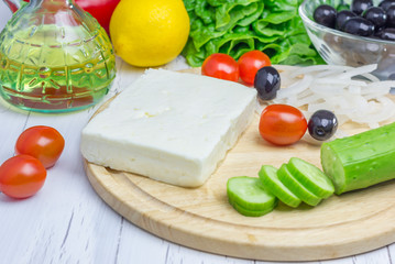 Ingredients for greek salad 