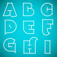 Connections Alphabet Vector Font Set 1 A to I