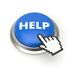 Obraz premium Blue help button with metal border