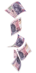 Spadające banknoty 20 PLN