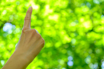 Gestures, number 1 in sign language