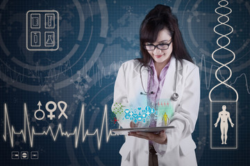 Doctor with medical apps on digital tablet 3