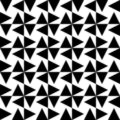 Black and white geometric seamless pattern with triangle.