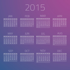 Gloss Calendar 2015 vector background