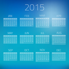 Summer Gloss Calendar 2015 vector background