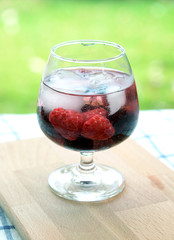 Cocktail with mixed berries.