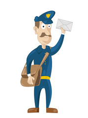 Simple cartoon of a postman