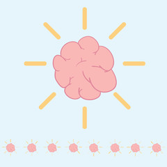 Brain loading icon vector illustration