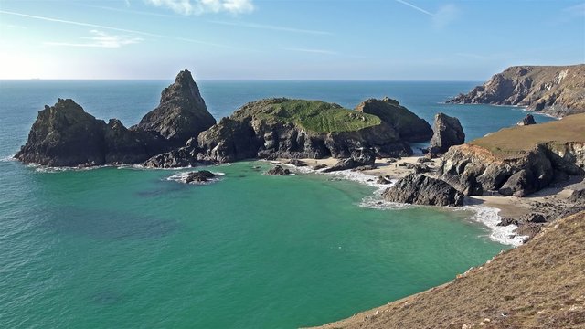 Waves breaking at Kynance Cove - Cornwall - England