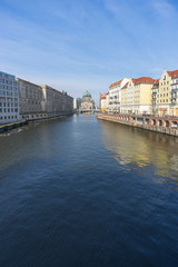 Fototapeta premium Berlin cathedral with canal