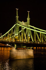 Liberty Bridge in Budapest during the night, Hungary