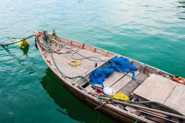 Fototapeta na wymiar fishing boat on a calm sea.