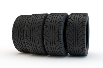 Obraz premium row of automobile tires