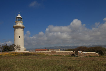 Beautiful old lighthouse in Paphos Archaeological Park. Cyprus   © FomaA