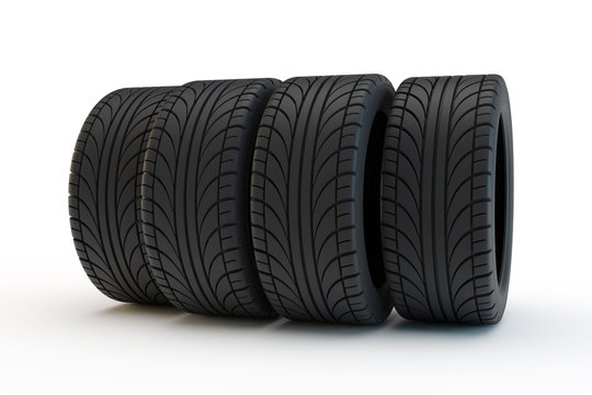 row of automobile tires