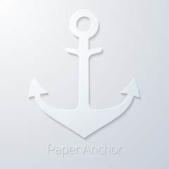 Antique travel paper anchor flat vector icon