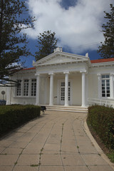 Fototapeta na wymiar Entrance to the public library of Paphos. Cyprus 
