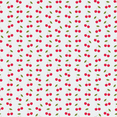 Seamless colorful background made of cherries  in flat design