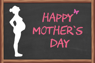 Mother's day written on the chalkboard