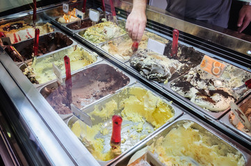 ice cream in the bowls