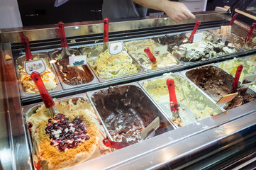 ice cream in the bowls