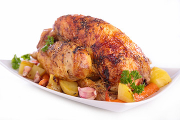 roasted chicken and vegetables