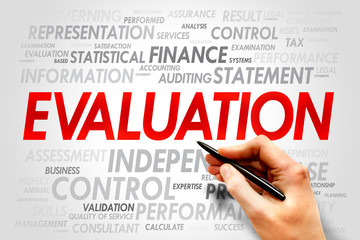 EVALUATION word cloud, business concept