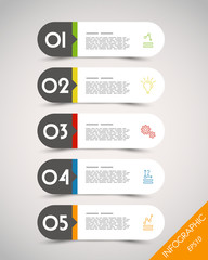colorful long rounded stickers with icons