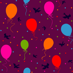 Materiał do szycia seamless colorful balloons floating