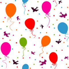 Materiał do szycia seamless colorful balloons floating