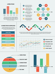 Collection of business infographics elements.