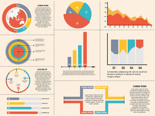 Collection of business infographics elements.