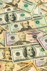 Viele Dollar Geldscheine