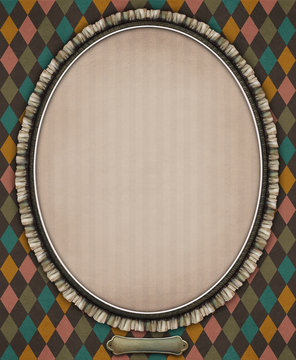 Vintage oval frame of lace